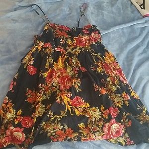 Fall floral, ruffle dress